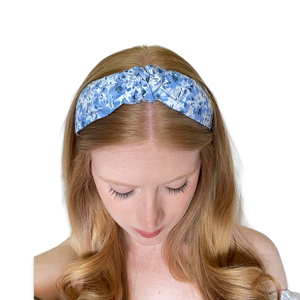 Blue and White Floral Headband